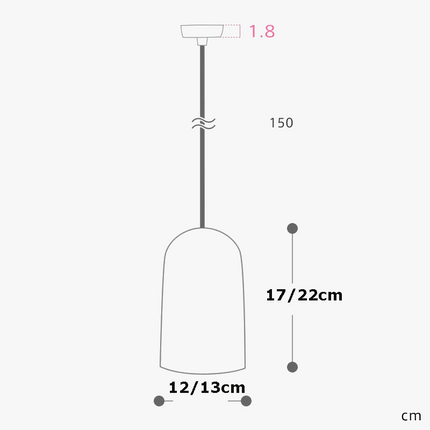 Suspension arrondie en bois massif