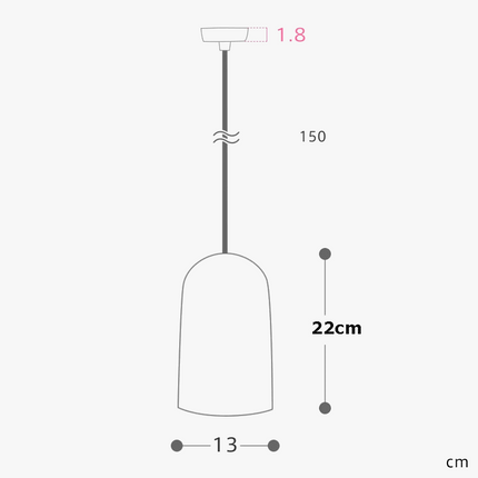 Suspension arrondie en bois massif