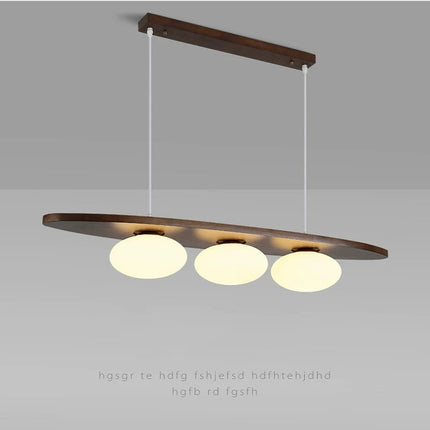 Lustre en bois massif avec suspension en verre artistique — LZ4X9T