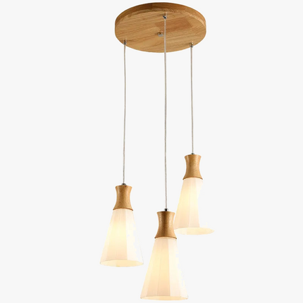 Lustre suspension en bois massif et verre — LZ4P9XQ