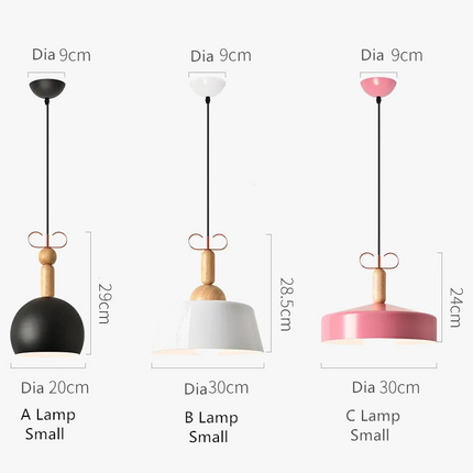 Lustre suspension en bois massif style nordique pour bar et café — LZ4X9P2