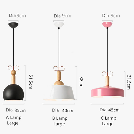 Lustre suspension en bois massif style nordique pour bar et café — LZ4X9P2