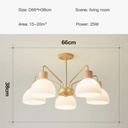 5 lampes - Bois clair / Lumière blanche-6000k
