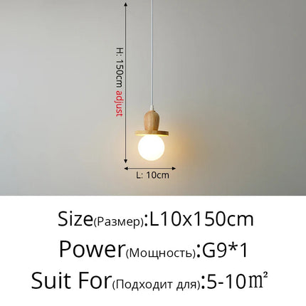Lustre suspension en bois massif à trois têtes style nordique — LZ4N7Q2