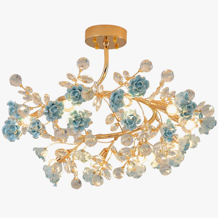 Lustre italien en céramique avec éclairage cristal pour mariage et intérieur — LZ4P9XJ2