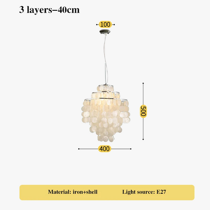 Lustre coquillage romantique avec carillon éolien style nordique — LZ4X9P2Q