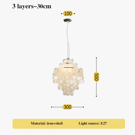 Lustre coquillage romantique avec carillon éolien style nordique — LZ4X9P2Q