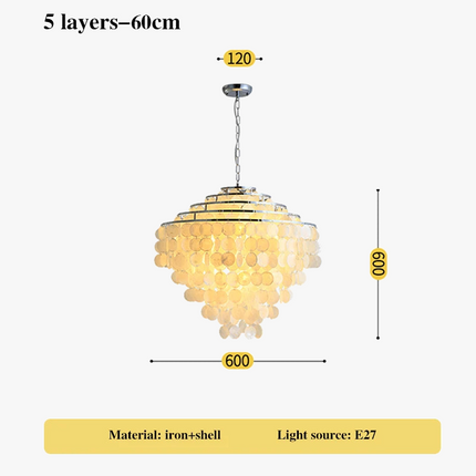 Lustre coquillage romantique avec carillon éolien style nordique — LZ4X9P2Q