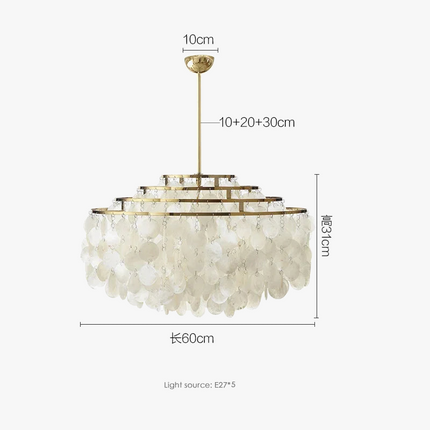 Lustre coquillage style français pour intérieur élégant — LZ4X9T2