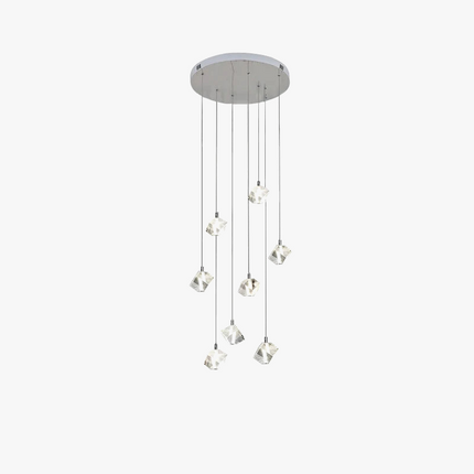 Lustre carré en cristal moderne pour escalier et restaurant — LZ4X9T