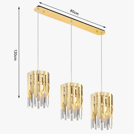 Lustre en cristal chromé doré avec éclairage vintage intérieur — LZ4X9P2