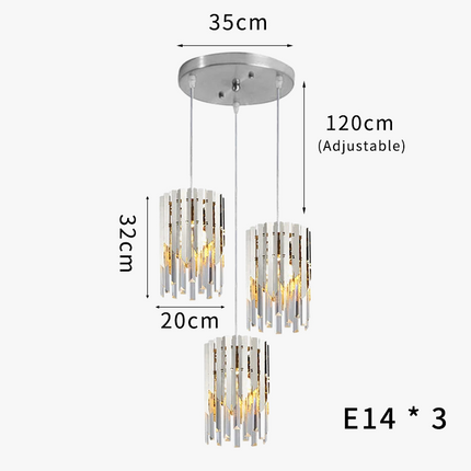 Lustre en cristal chromé doré avec éclairage vintage intérieur — LZ4X9P2