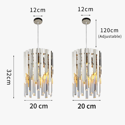 Lustre en cristal chromé doré avec éclairage vintage intérieur — LZ4X9P2
