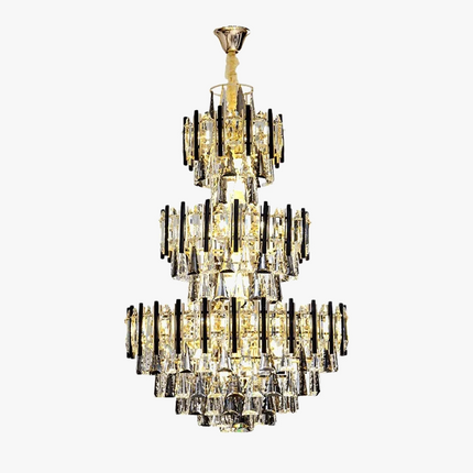 Lustre en cristal de luxe pour escalier et hall d’hôtel — LZ7XQ9