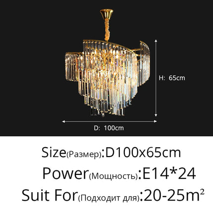 Lustre décoratif spirale en cristal de luxe postmoderne — LZ4Q7X9