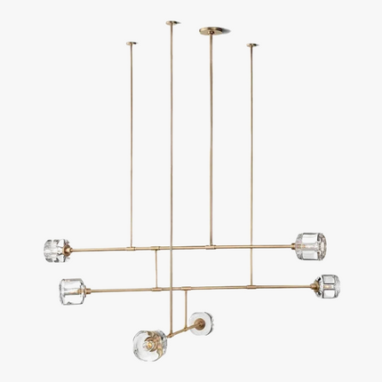 Lustre américain moderne en cristal et cuivre — LZ4X9QJ2