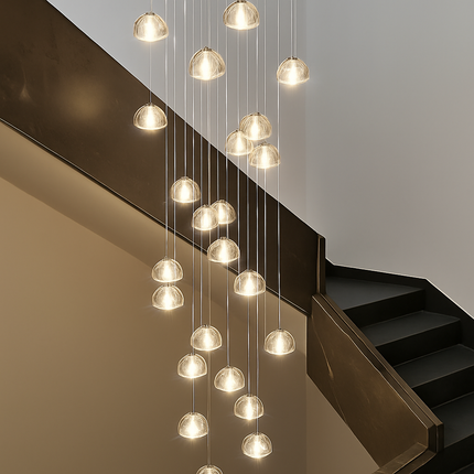 Lustre en cristal pour éclairage moderne d’escalier colimaçon — LZ4X9P2