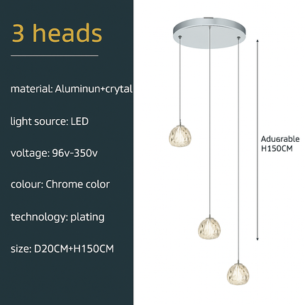 Lustre en cristal pour éclairage moderne d’escalier colimaçon — LZ4X9P2