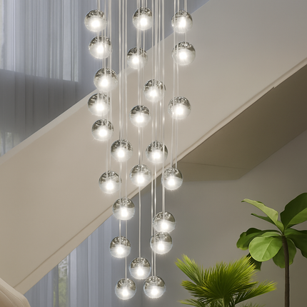 Lustre en cristal pour éclairage moderne d’escalier colimaçon — LZ4X9P2