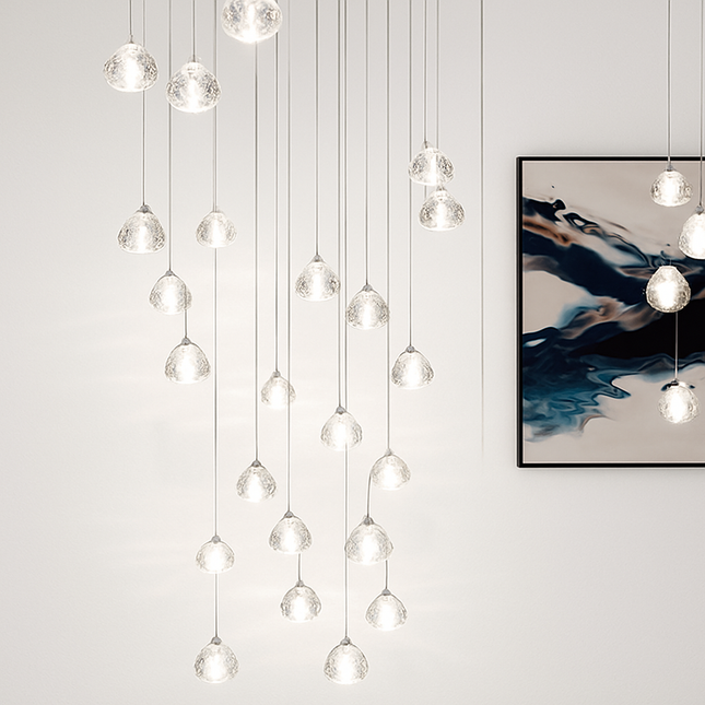 Lustre en cristal luxueux pour escalier colimaçon moderne — LZ4X9P2Q