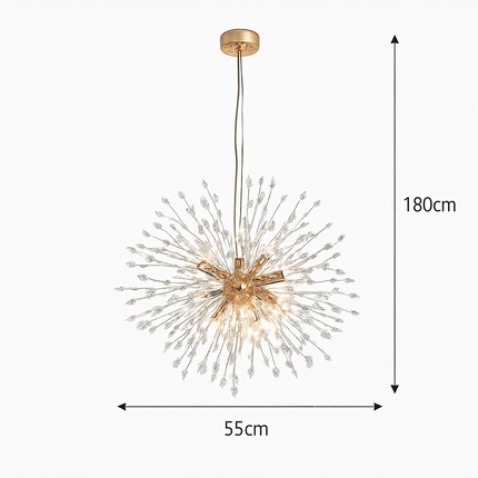 Lustre moderne en cristal pour éclairage intérieur élégant — LZ4D7X