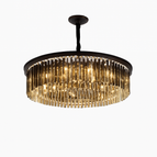 Lustre noir / Cristal d'ambre / D35cm 2 couches