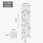 Carré 26 lumières / 220 V / Blanc chaud