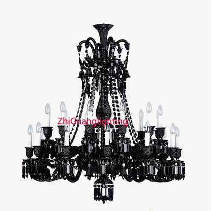 Lustre en cristal noir pour éclairage élégant et luxueux — LZ4X9QJ2