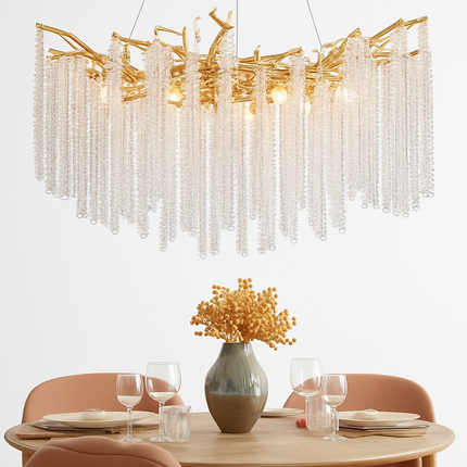 Lustre rond en cristal pour intérieur élégant — LZ4N7Q2