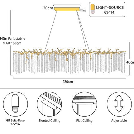 Lustre rond en cristal pour intérieur élégant — LZ4N7Q2