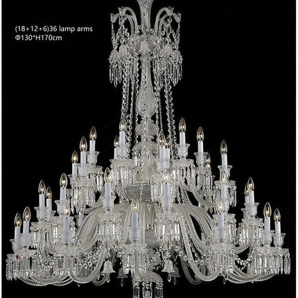 Lustre transparent en cristal pour éclairage élégant — LZ4N7Q