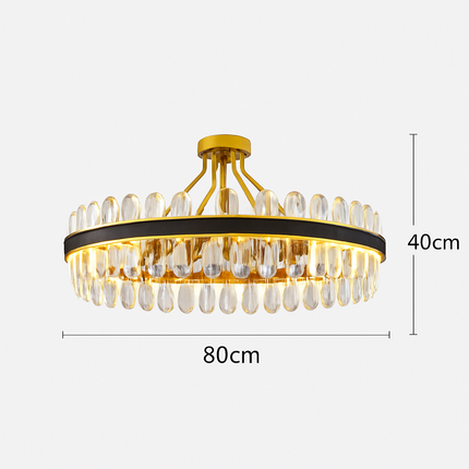 lustre en cuir led cristal luxueux rond suspendu moderne
