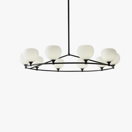 Lustre moderne en cuivre noir avec ampoule en verre blanc — LZ4X9P