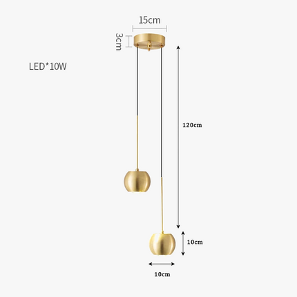 Suspension lustre cuivre simple avec spot lumineux d’ambiance — LZ4X9T2