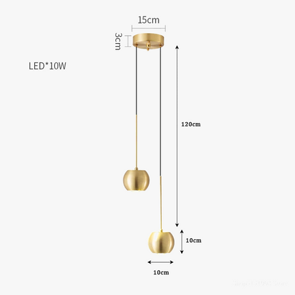 Suspension lustre cuivre simple avec spot lumineux d’ambiance — LZ4X9T2