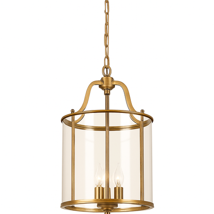 Lustre cuivre vintage avec cage à oiseaux style américain — LZ4P7X