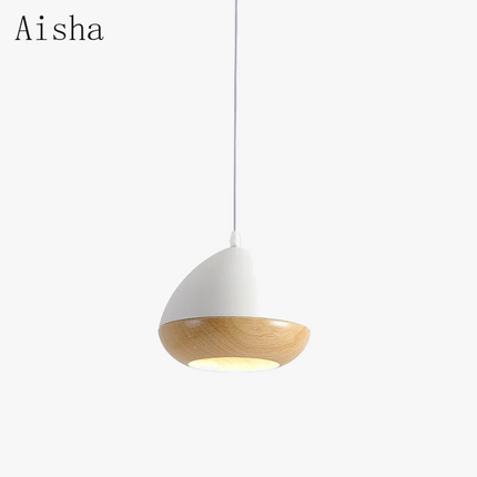 lustre en fer de style japonais wabi-sabi imitation noyer nordique