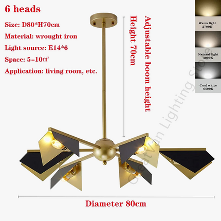 Lustre en fer forgé style nordique au design créatif — LZ4XJ7