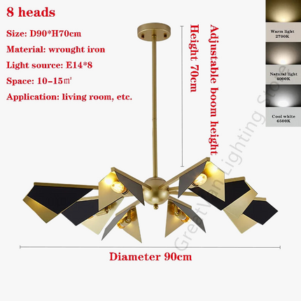 Lustre en fer forgé style nordique au design créatif — LZ4XJ7