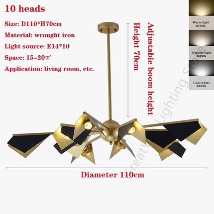Lustre en fer forgé style nordique au design créatif — LZ4XJ7