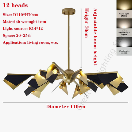 Lustre en fer forgé style nordique au design créatif — LZ4XJ7