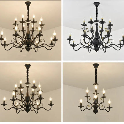 lustre en fer forgé rétro pour intérieur élégant
