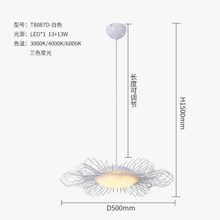 Lustre moderne en fer pour décoration intérieure nordique — LZ4X9P