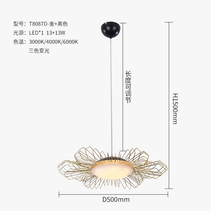 Lustre moderne en fer pour décoration intérieure nordique — LZ4X9P