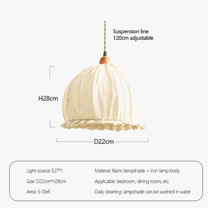 Lustre romantique en forme de bourgeon en coton et lin — LZ4X9T
