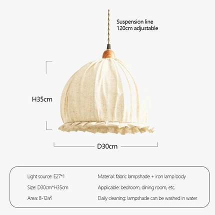 Lustre romantique en forme de bourgeon en coton et lin — LZ4X9T