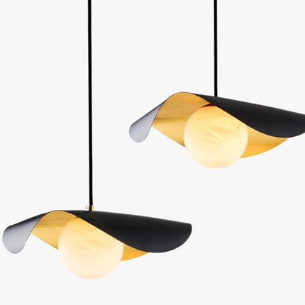 Lustre suspendu en laiton et marbre — LZ4X9Q2N