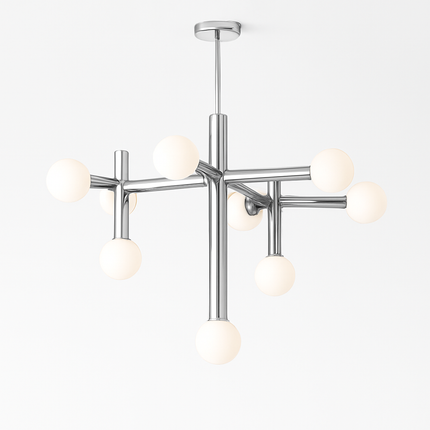 Lustre design en métal chromé style art décoratif — LZ4X9P
