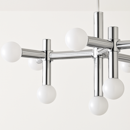 Lustre design en métal chromé style art décoratif — LZ4X9P