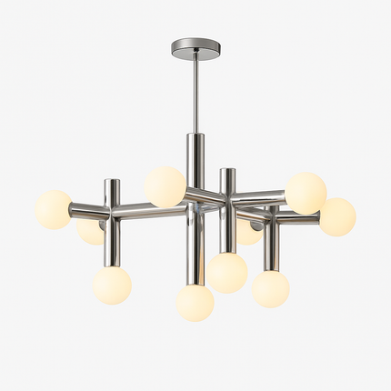 Lustre design en métal chromé style art décoratif — LZ4X9P